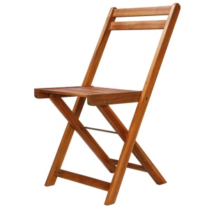 Set mobilier bistro pliabil, 3 piese, lemn masiv de acacia - Img 8