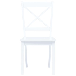 Set mobilier bucătărie, 5 piese, alb, lemn masiv de hevea - Img 8