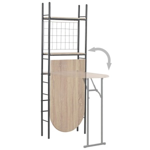 Set mobilier bucătărie, suport depozitare, 3 piese, MDF și oțel - Img 4