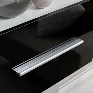 Set mobilier comodă TV de perete, 5 piese, iluminare LED, negru - Img 4
