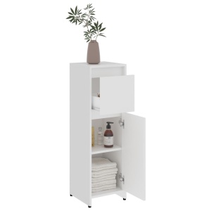 Set mobilier de baie, 3 piese, alb, PAL - Img 12