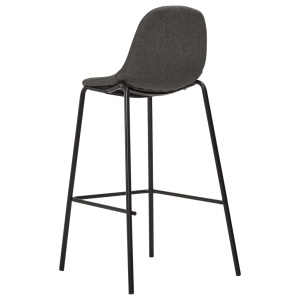 Set mobilier de bar, 3 piese, gri inchis, material textil - Img 12