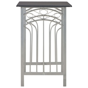 Set mobilier de bar, 3 piese, negru, lemn și oțel - Img 4
