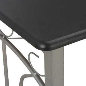 Set mobilier de bar, 3 piese, negru, lemn și oțel - Img 8
