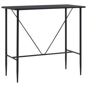 Set mobilier de bar, 5 piese, negru, material textil - Img 2