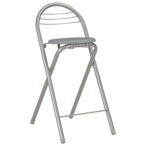 Set mobilier de bar, cu rafturi, 3 piese, gri, lemn și oțel - Img 5