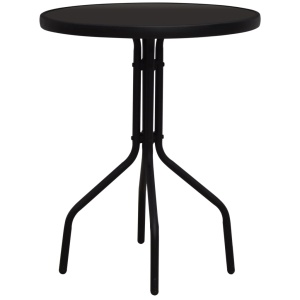 Set mobilier de bistro, 3 piese, negru, ratan PVC - Img 2