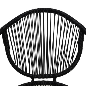 Set mobilier de bistro, 3 piese, negru, ratan PVC - Img 7