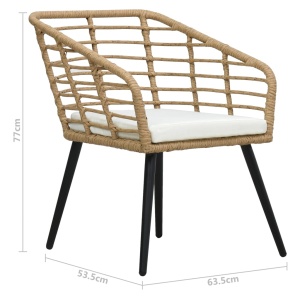 Set mobilier de bistro, 3 piese, stejar, poliratan - Img 6