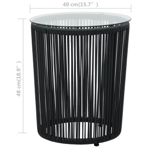 Set mobilier de bistro cu perne, 3 piese, antracit, ratan PVC - Img 10