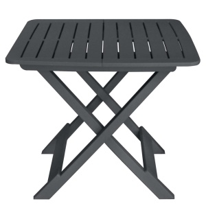 Set mobilier de bistro pliabil, 3 piese, antracit, plastic - Img 2