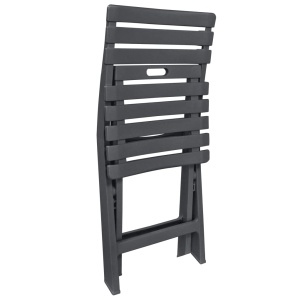 Set mobilier de bistro pliabil, 3 piese, antracit, plastic - Img 5
