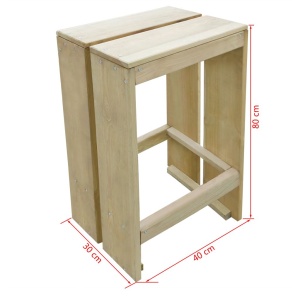 Set mobilier de exterior, 5 piese, lemn de pin tratat - Img 6