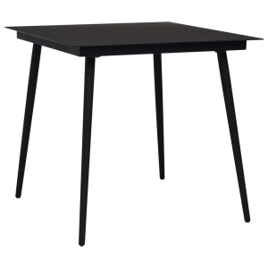 Set mobilier de exterior, 5 piese, negru, frânghie și oțel - Img 2