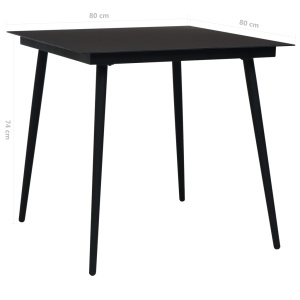 Set mobilier de exterior, 5 piese, negru, frânghie și oțel - Img 9