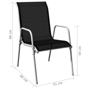 Set mobilier de exterior, 5 piese, negru, oțel - Img 11