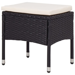 Set mobilier de exterior, 5 piese, negru, poliratan și sticlă - Img 4