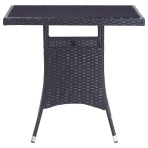 Set mobilier de exterior, 5 piese, negru, poliratan - Img 4