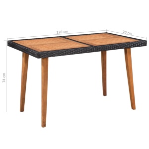 Set mobilier de exterior, 5 piese, negru și maro, poliratan - Img 5