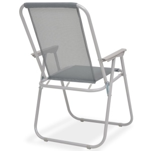 Set mobilier de exterior, 6 piese, gri, oțel și textilenă - Img 9