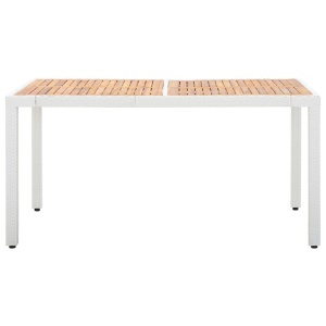 Set mobilier de exterior, 7 piese, alb, poliratan - Img 3