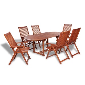 Set mobilier de exterior, 7 piese, lemn masiv de acacia