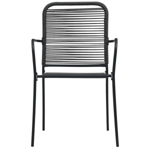 Set mobilier de exterior, 7 piese, negru, frânghie și oțel - Img 5