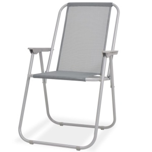 Set mobilier de exterior, 8 piese, gri, oțel și textilenă - Img 12