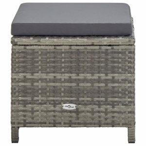 Set mobilier de exterior cu perne, 11 piese, gri, poliratan - Img 12