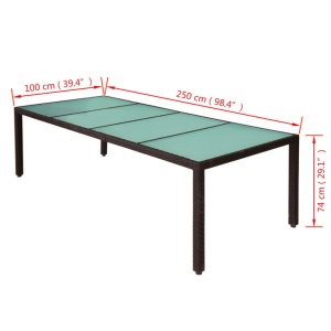 Set mobilier de exterior cu perne, 11 piese, maro, poliratan - Img 6
