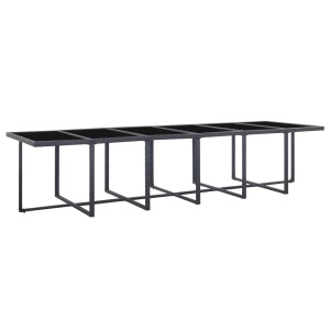 Set mobilier de exterior cu perne, 17 piese, negru, poliratan - Img 4