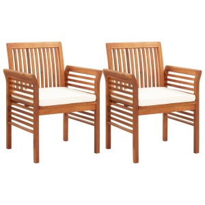 Set mobilier de exterior cu perne 3 piese, lemn masiv de acacia - Img 4
