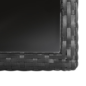 Set mobilier de exterior cu perne, 3 piese, negru, poliratan - Img 4