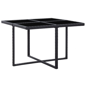 Set mobilier de exterior cu perne, 5 piese, negru, poliratan - Img 4