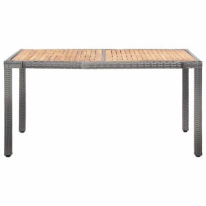 Set mobilier de exterior cu perne, 7 piese, gri, poliratan - Img 3