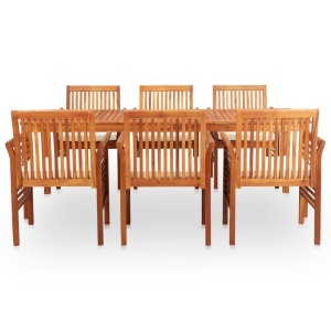 Set mobilier de exterior cu perne 7 piese lemn masiv de acacia - Img 2