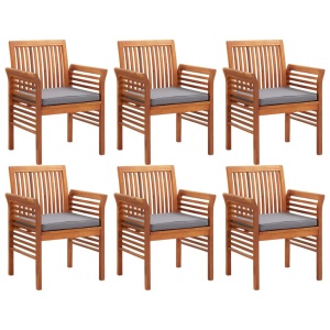 Set mobilier de exterior cu perne 7 piese, lemn masiv de acacia - Img 4