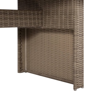 Set mobilier de exterior cu perne, 9 piese, maro, poliratan - Img 11