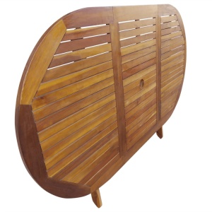 Set mobilier de exterior pliabil, 7 piese, lemn masiv de acacia - Img 4