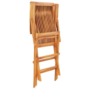 Set mobilier de exterior pliabil, 7 piese, lemn masiv de tec - Img 11