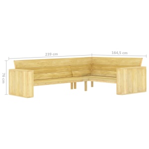 Set mobilier de grădină, 2 piese, lemn de pin tratat - Img 10