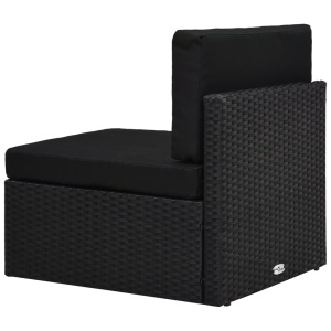 Set mobilier de grădină, 2 piese, negru, poliratan - Img 5