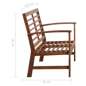 Set mobilier de grădină, 4 piese, lemn masiv de acacia - Img 11