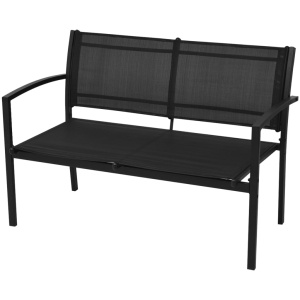 Set mobilier de grădină, 4 piese, negru, textilenă - Img 4