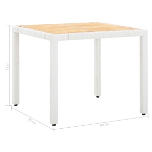 Set mobilier de grădină, 5 piese, alb, poliratan - Img 11