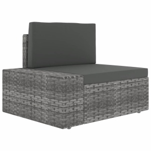 Set mobilier de grădină, 5 piese, gri, poliratan - Img 7