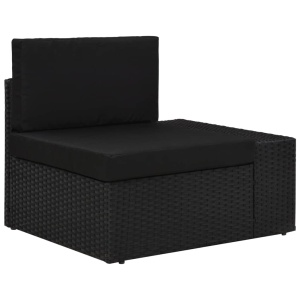 Set mobilier de grădină, 5 piese, negru, poliratan - Img 6