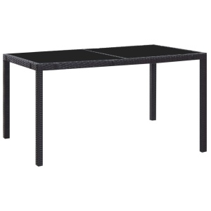 Set mobilier de grădină, 7 piese, negru, poliratan - Img 2