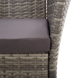 Set mobilier de grădină, 9 piese, gri, poliratan &amp; lemn acacia - Img 9