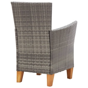 Set mobilier de grădină, 9 piese, gri, poliratan &amp; lemn acacia - Img 12